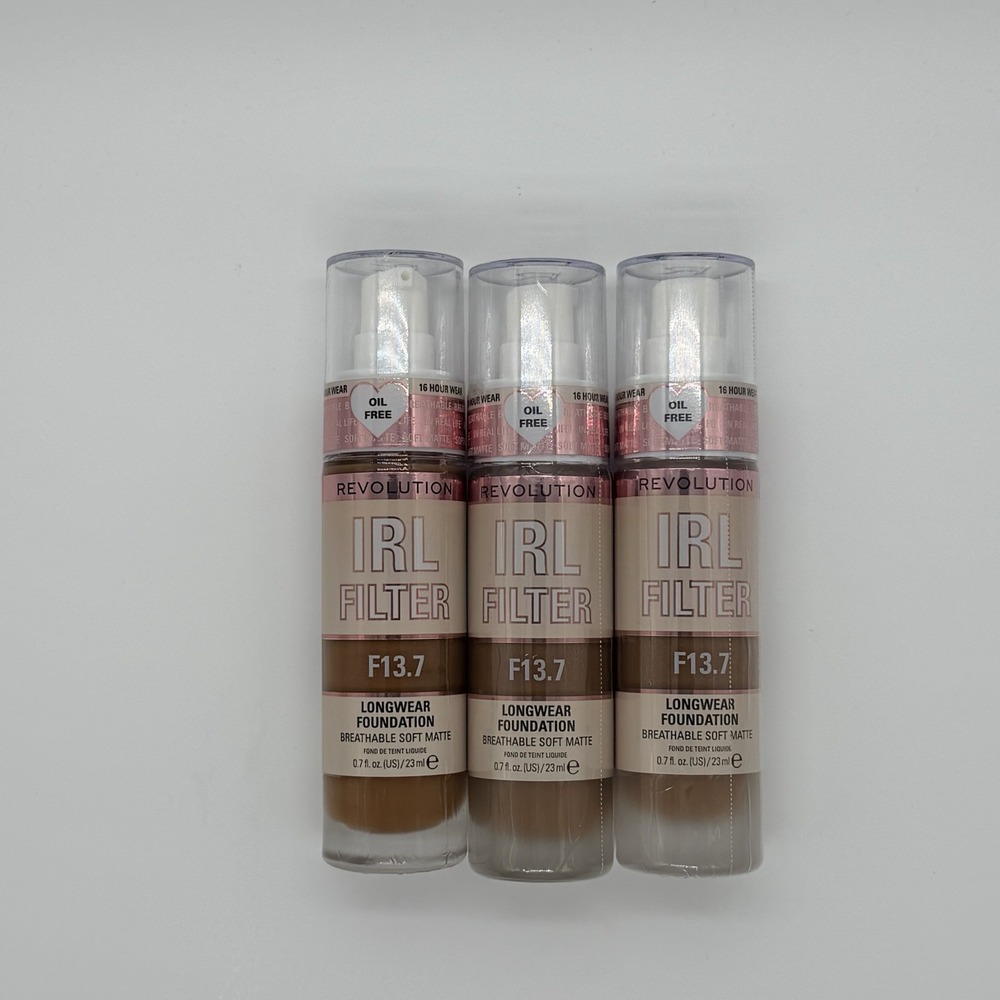 Revolution 3 Pack IRL Filter Longwear Foundation Breathable Soft Matte F13.7